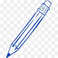蓝色手绘铅笔