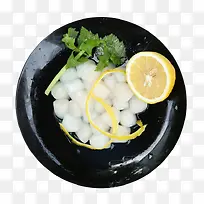 柠檬海鲜水产贝柱扇贝肉实物食材