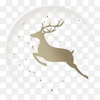 金色唯美圣诞麋鹿设计图