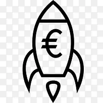 货币欧元金融资金发射火箭启动货