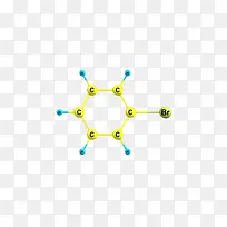 黄色溴苯分子形状素材
