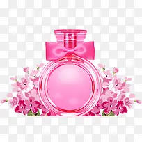 粉色鲜花装饰香水瓶