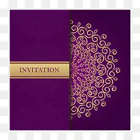 紫色奢华邀请卡封面