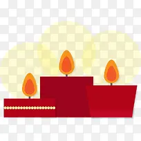 卡通手绘红色圣诞装饰蜡烛