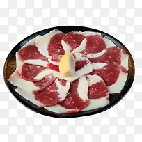 美食牛肉片的拼盘