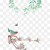 春季鸟语花香主题边框
