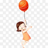 卡通橙色螺旋花纹气球