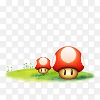 红色彩绘卡通蘑菇头