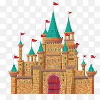 矢量卡通西式童话城堡