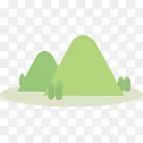 绿色卡通春季山丘