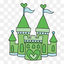 矢量卡通绿色城堡