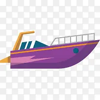 矢量图紫色的汽艇