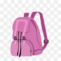 手绘卡通紫色旅行背包设计
