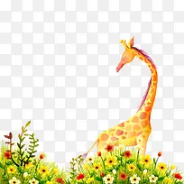 卡通花丛