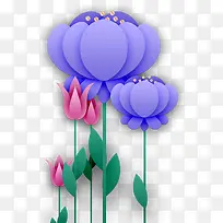 传统节日中国风剪纸花卉装饰图案