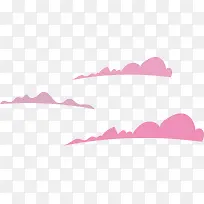 简洁细长粉红色的云朵矢量图