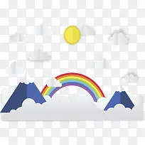高耸入云的山顶彩虹