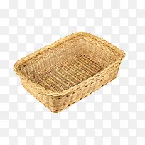 棕色容器长方形的篮子编织物实物