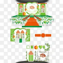 绿色舞台元素