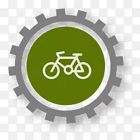 绿色自行车图案
