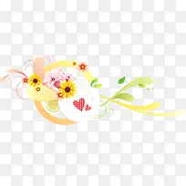 橙色潮流花纹边框