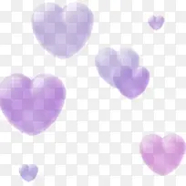 一个个紫色的气泡爱心