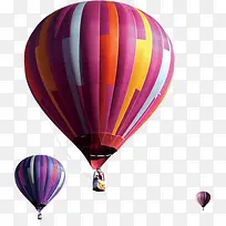 精美漂浮条纹热气球空中