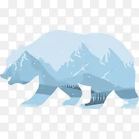 北极熊和冰山矢量图