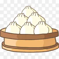 卡通中华美食小笼包