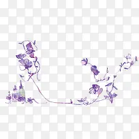 矢量紫色花纹