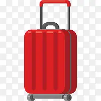 矢量图水彩红色行李箱