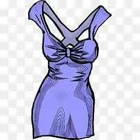 蓝色吊带裙子