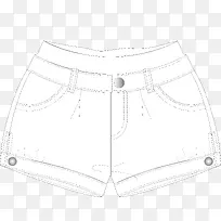 矢量女士短裤线条图