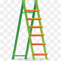 矢量图绿色的竹梯