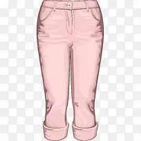 粉色矢量休闲裤图