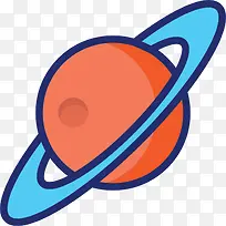 橙色卡通扁平星球