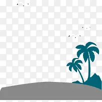 沙滩椰树矢量图