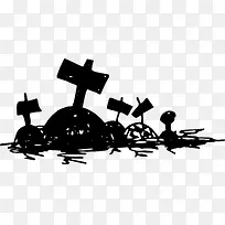黑色十字架墓碑