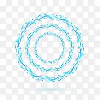 蓝色圆形的水滴圆环