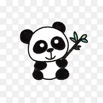手绘彩色动物大熊猫