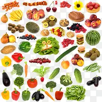 多种蔬菜水果美食食物