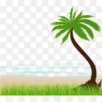 矢量沙滩椰子树