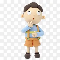 发着呆的小男孩