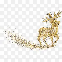 金色闪耀圣诞节麋鹿