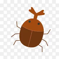 卡通棕色的甲壳虫