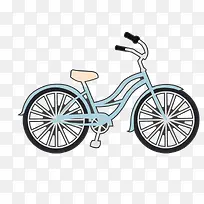 蓝色手绘自行车