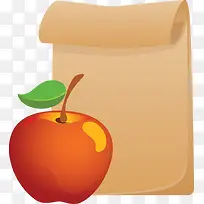 手绘棕色画卷装饰