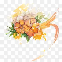 一款怀旧风格手绘花卉
