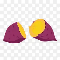 卡通手绘插画装饰食品紫薯红薯