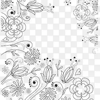 矢量素描花纹
